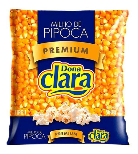 Kit 3 Pacotes Milho Para Pipoca Dona Clara - Premium 500g 1