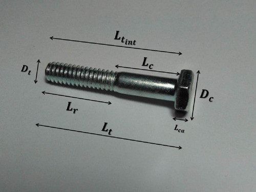 Bulon Hexagonal 1/4 X 3 Zincado - 100 Unidades - Fc A 1