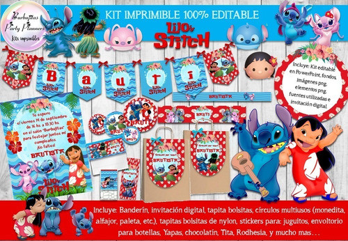 Kit Imprimible Candy Bar Lilo & Stich 100% Editable 0