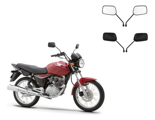 Kit X2 Espejos Rectangular Negro Mate Cg 150 Cc Tdm 0