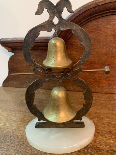 Set De Campanas De Bronce Con Base De Mármol Y Martillo 1