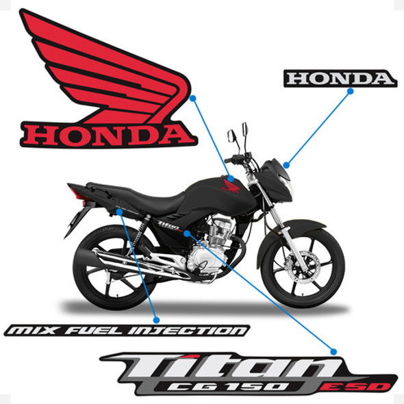 Kit Adesivos Honda Cg Titan 150 Mix Esd 2011/2013 Moto Preta 1