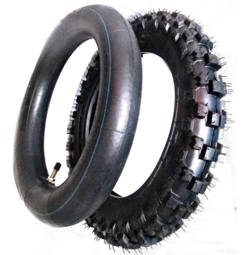 Pneu C/ Câmara P/ Mini Moto Cross 2.50-10 C/ Cravos Aro 10 0