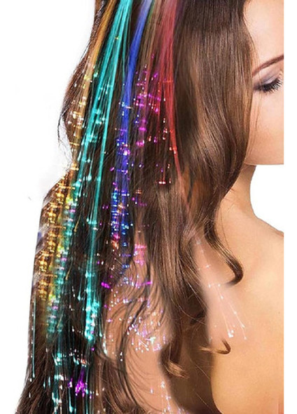 Extensiones Led Luminosas Por Color De Pelo X 12 Cotillón 0
