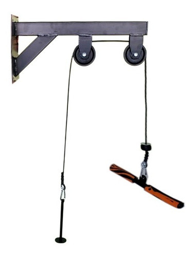 Soporte Polea Alta Gym + Cable + Barra Casa Pared Servicegym 1