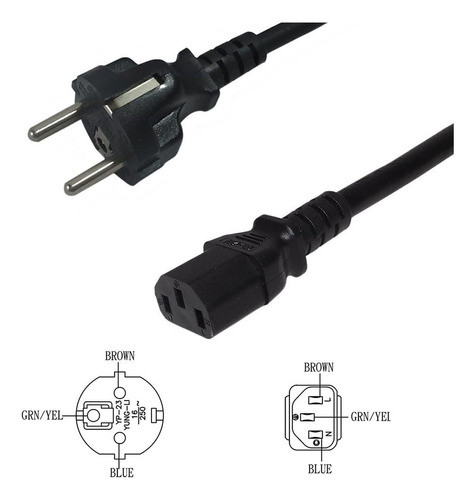 Cable De Poder Schuko  1,5mt Dimm 1