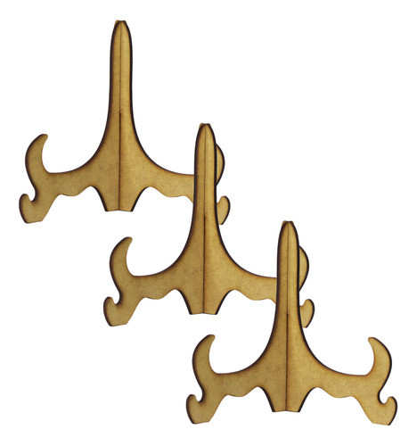 5 Suportes De Prato, Quadro E Azulejo 20cm Em Mdf Cru 0