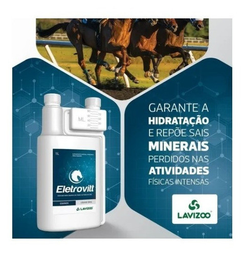 Kit 03 Eletrovitt 1l Repositor De Eletrólitos P/ Equinos 1