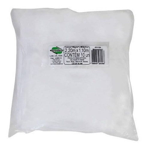 100 Lençol Desc. Para Maca C/ Elástico Branco 2,20x1,10 0