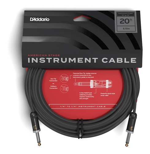 Cable Plug Profesional Daddario Pw Amsg 20 - 6 Metros 0