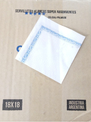 Servilletas Papel 18x18 C/ Guarda Azul X 1000 U. -10 Cajas-. 1