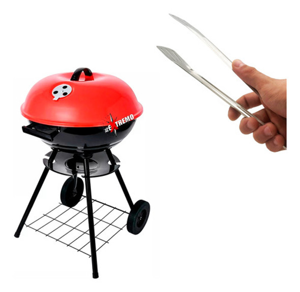 Parrillero Barbacoa Portátil + Pinza Volteadora Carne Cocina 0 Parrillero Barbacoa Portátil + Pinza Volteadora Carne Cocina 0