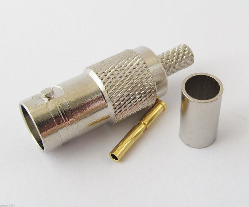 Conector Coaxial Del Cctv De 10pcs Bnc Hembra Crimp St Para 0