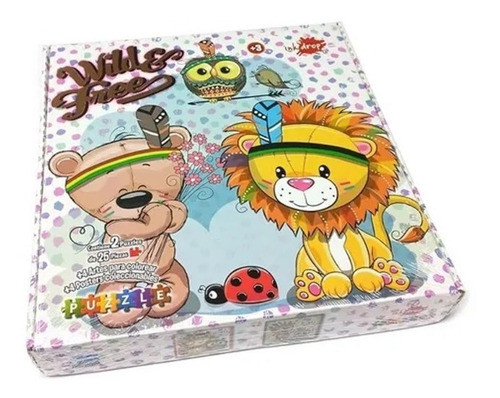 Rompecabezas X 2 Puzzle Animales Bebe En Caja 0