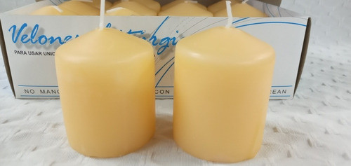 Caja X 12 Velones Litúrgicos De Cera De Abejas 6 Cm Lumen Ch 1
