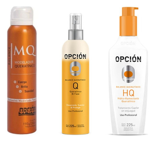 Kit Opcion Queratinico - Bi Fase + Hq + Modelador  Keratina 0