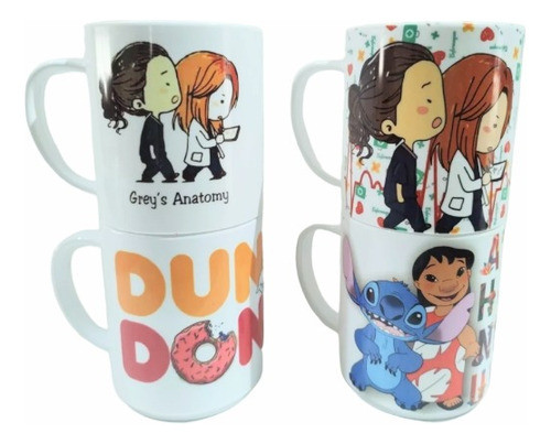 Tazas Polímero Diseño Infantil Por Cuatro Unidades 0