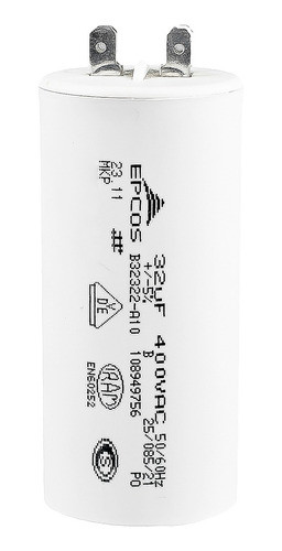 Capacitor Monofásico Epcos Mkp 32uf X 400v Pack X 5 Unidades 0