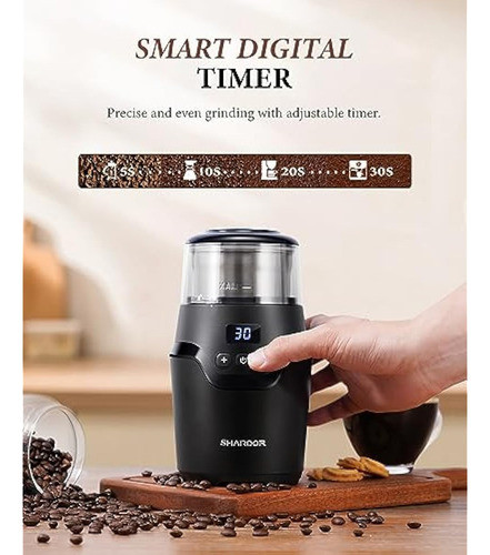 Shardor Molinillo De Café Eléctrico Ajustable, 1