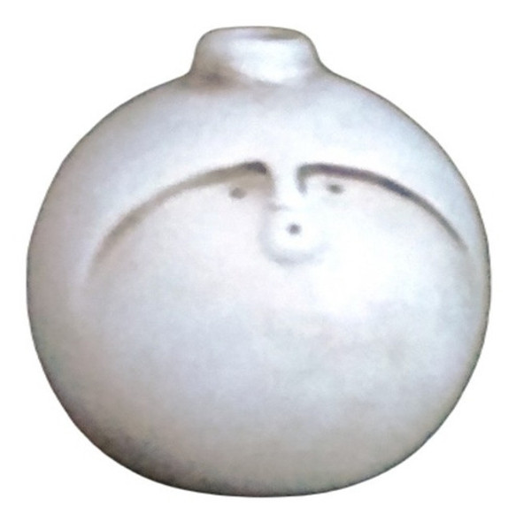 Florero Cerámica Esfera Con Cara 10 Cm  Ramo De Flores Secas 1