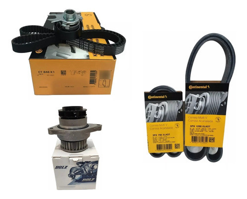 Kit Distribucion + Bomba Agua Correas Vw Gol Trend 1.6 8v 1