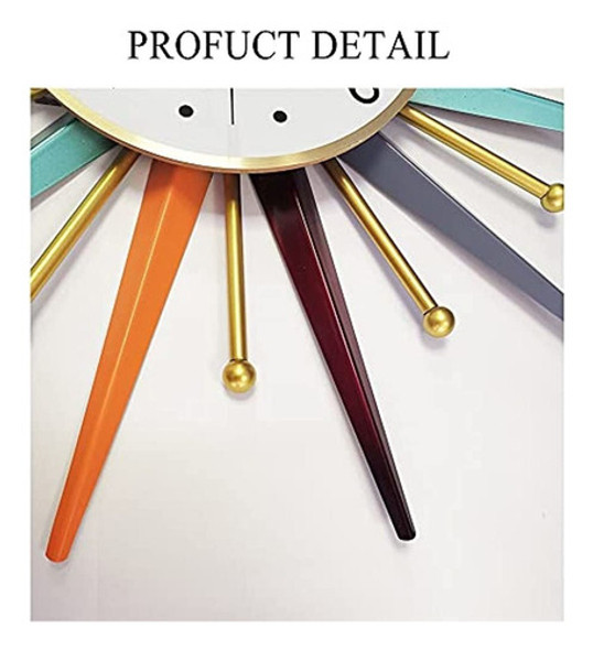 Gigu Modern Wall Clock Starburst Ball Clock Colorful Midcent 1