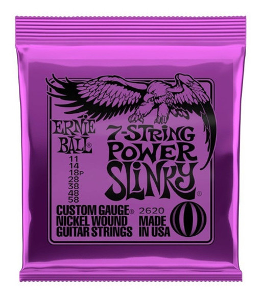 Encordado De 7 Cuerdas Ernie Ball Guitarra Eléctrica 011 0