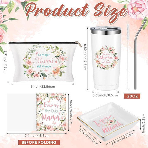 Vaso Termico Regalo Mamá + Accesorios  600cc Bebidas 1