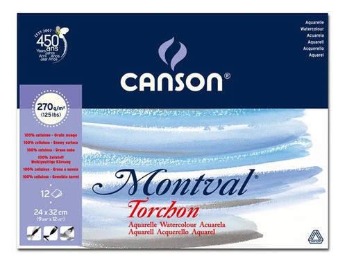 Bloco Aquarela Montval Canson 7324 A4+ 270 G/m² Com 12 Folha 0