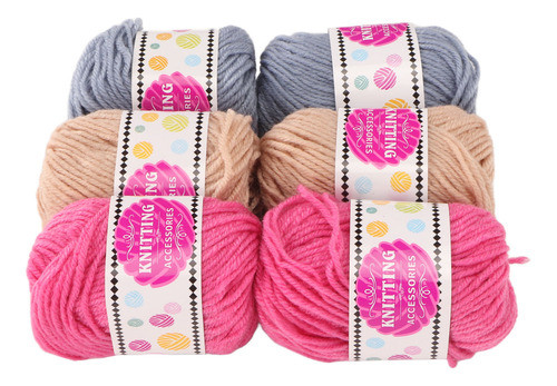 Fio Para Máquina De Tricô, 6 Peças De Crochê, Cores Diferent 1