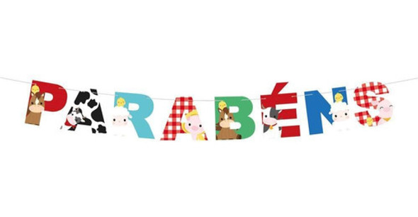 Faixa Happy Birthday Fazendinha Único 0