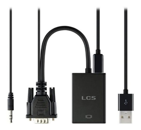 Cable Adaptador Conversor Vga A Hdmi + Audio + Usb Fhd Lcs 1