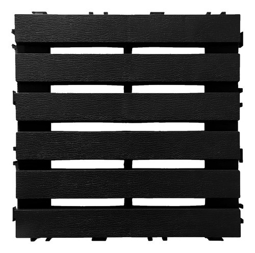 10pc Deck Modular Plástico 2,5x30x30 Cm - Preto 0