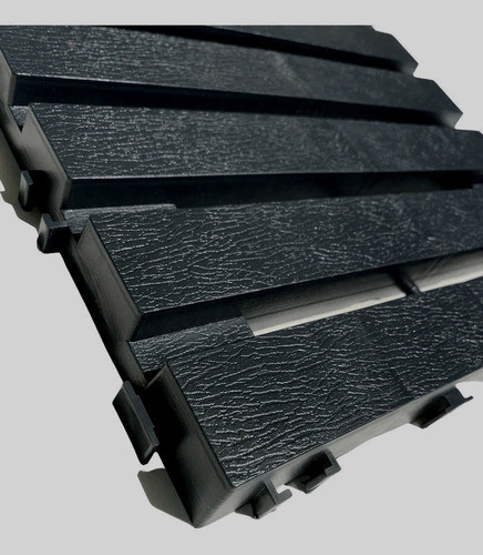 10pc Deck Modular Plástico 2,5x30x30 Cm - Preto 1