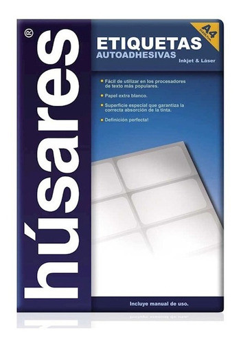 Etiquetas Hojas Autodhesivas Husares A4 X 25 Papel Resma 0