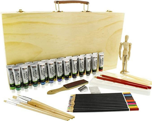 Us Art Supply® Juego De 50 Pinturas Acrilicas Con Estuche . 0