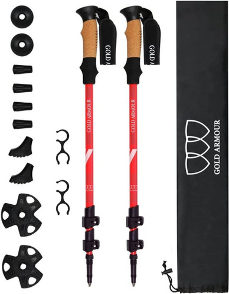 Bastones De Trekking Ligero De Aluminio + Accesorios - R 0