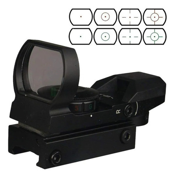 Mira Holografica Tactica Militar Reflex 11m Y 22mm Reticula 0