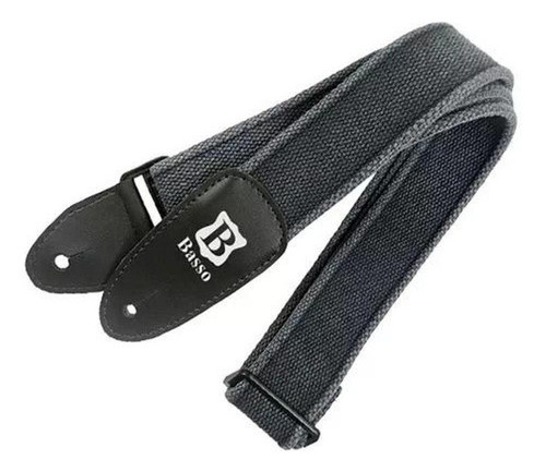 Correa Basso Para Guitarra Bajo Algodon Lavado Negro Ex01 1