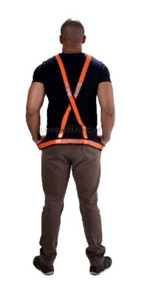 25 Un Colete Refletivo Laranja Modelo X Em Pvc Laranja 0