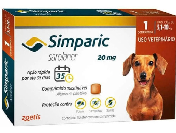 Simparic 80mg, 5,1-10kg, 03 Comprim Zoetis Para Cães 0