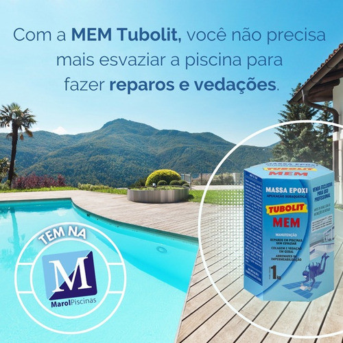 Tubolit Mem Reparo Piscina Subaquática Massa Branca 1kg 1