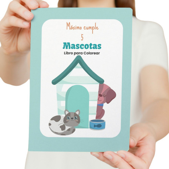 Libro Colorear Personalizado Imprimible Mascotas Cumple 0