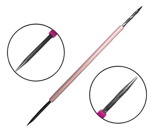 Palito Duplo Inox Com Silicone Alta Temperatura Rosa Claro 0