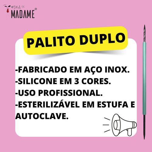 Palito Duplo Inox Com Silicone Alta Temperatura Rosa Claro 1