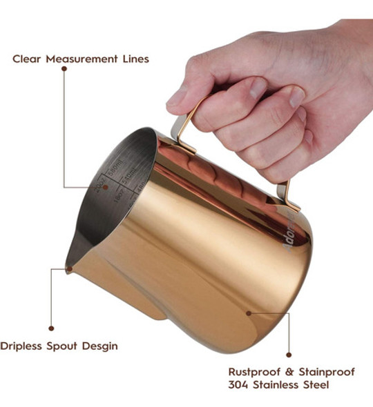 Jarra De Espuma De Leite, Jarros De Vapor De 600 Ml (20 Onça 1