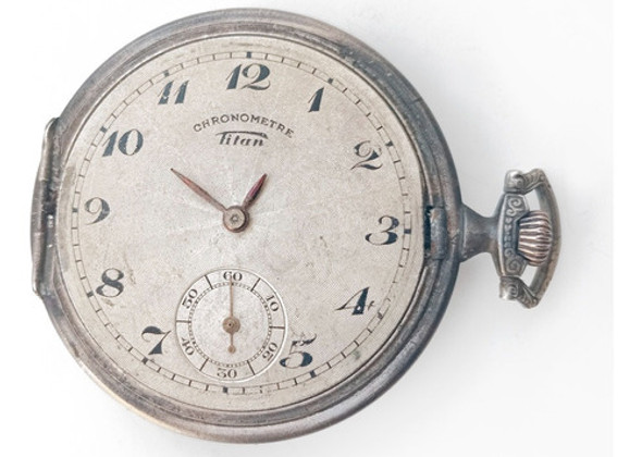 Reloj De Bolsillo Titan 51 Mm Plata 900 Antiguo No Envío  Cr 0