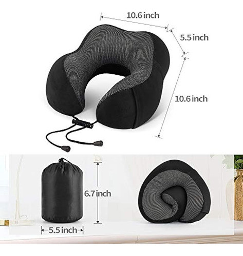 Emgthe Almohada De Viaje 100% Almohada De Espuma Viscoelásti 1