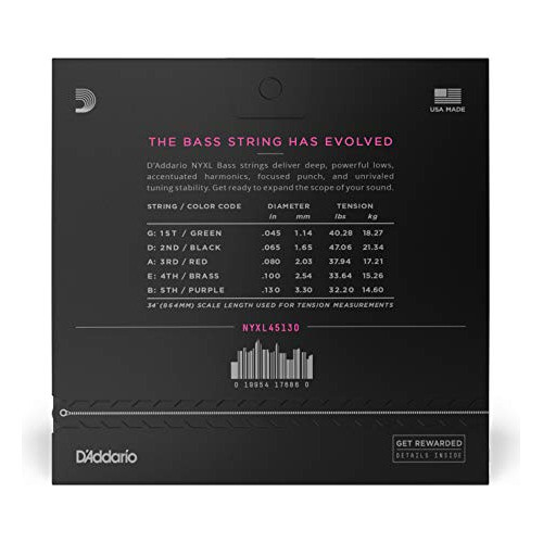 Daddario Nyxl Cuerdas Para Bajo Con Herida De Níquel 0