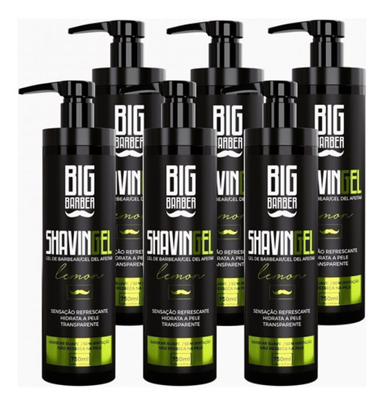 Shaving Gel De Barbear Big Barber 750ml Limão Fardo 6 Unidad 0 Shaving Gel De Barbear Big Barber 750ml Limão Fardo 6 Unidad 0